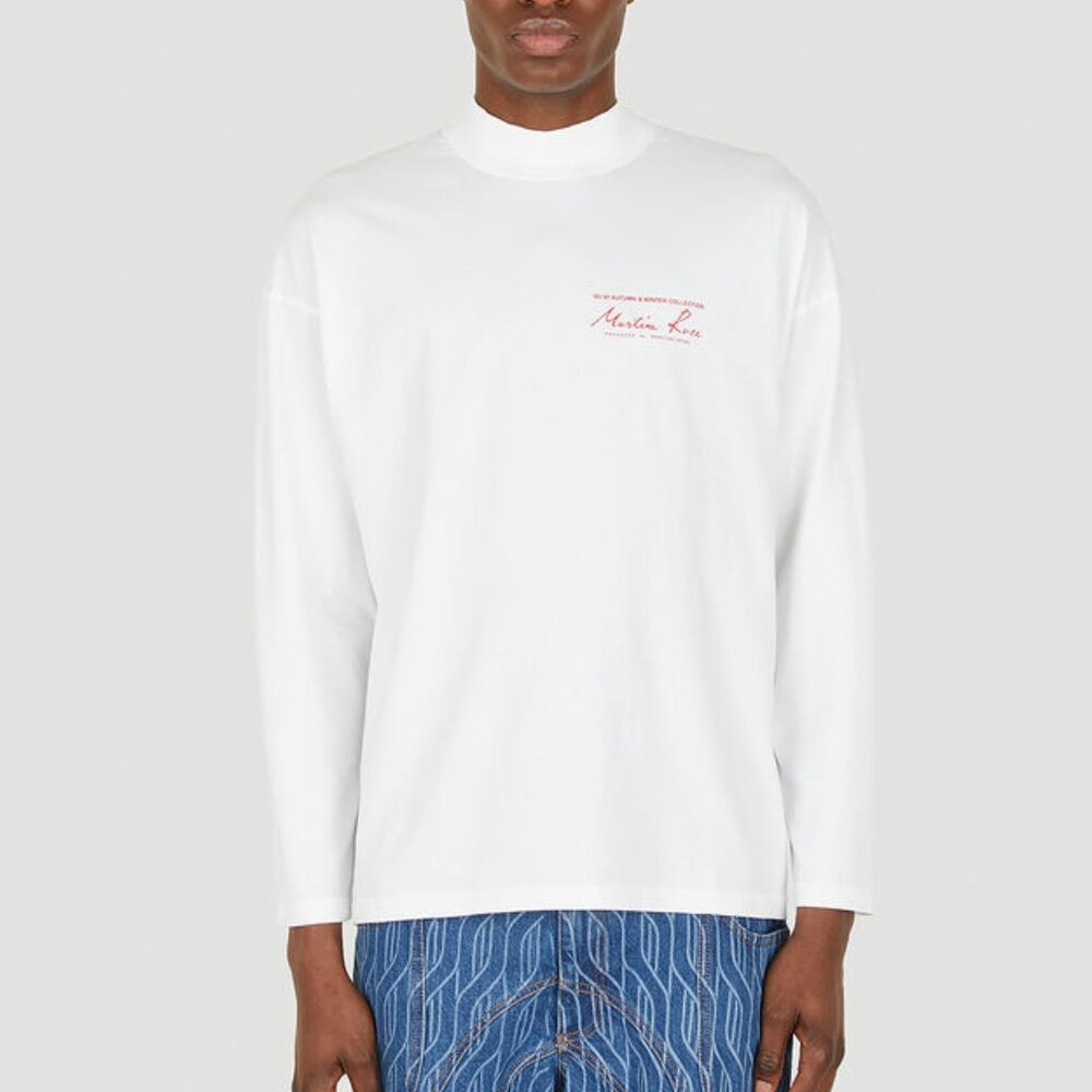 BNWT AW21 MARTINE ROSE MOCJ NECK LONG SLEEVE TSHIRT S